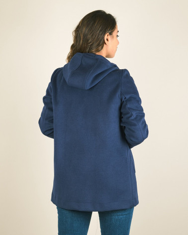 Cappotto con bottoni automatici e cappuccio