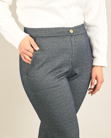 Pantaloni capri effetto denim