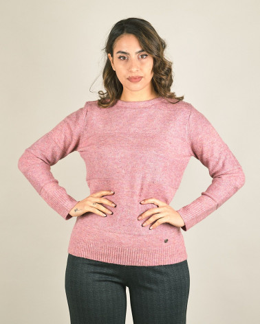 Maglia morbida in paillettes con scollo ampio