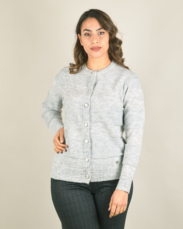 Cardigan in tessuto morbido con paillettes