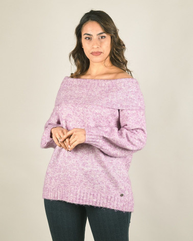 Maglia in mohair con collo ad anello