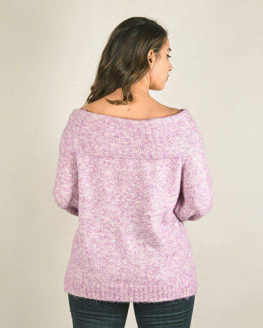 Maglia in mohair con collo ad anello