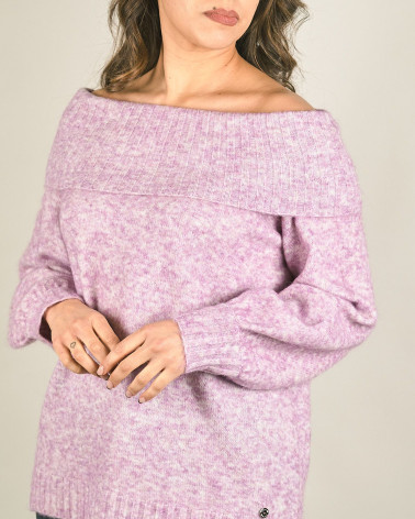 Maglia in mohair con collo ad anello