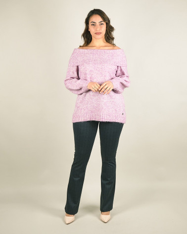 Maglia in mohair con collo ad anello