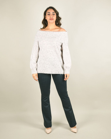 Maglia in mohair con collo ad anello