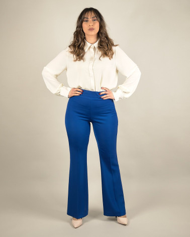 Pantaloni eleganti a zampa in cady fluido