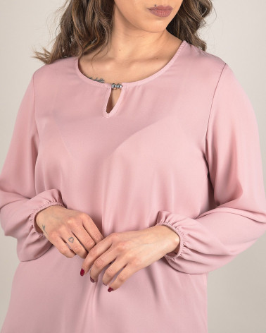 Blusa con dettaglio in gioiello