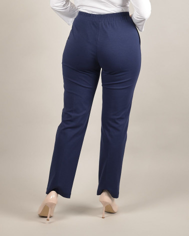 Pantaloni blu in felpa con elastico in vita comodo