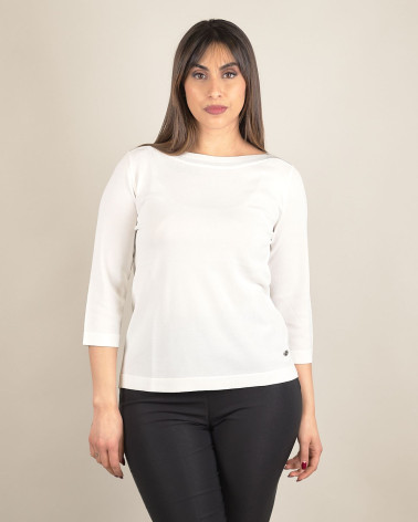 Maglia in filo misto viscosa con dettagli lurex