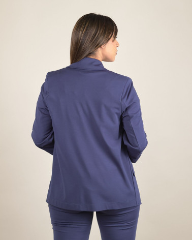 Blazer doppiopetto in punto milano blu