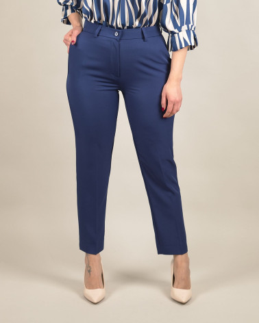 Pantaloni classici in cady blu