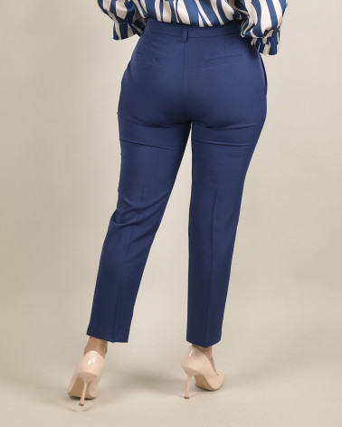 Pantaloni classici in cady blu