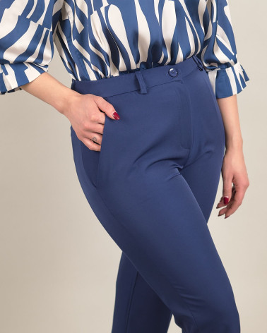 Pantaloni classici in cady blu