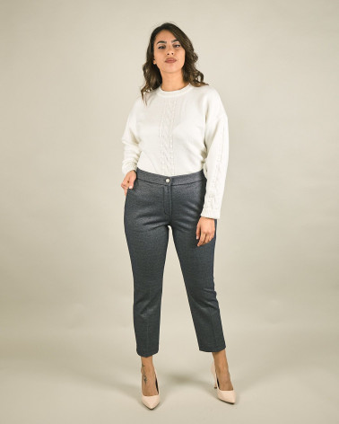 Pantaloni capri effetto denim