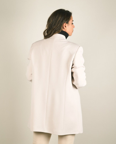Cappotto in crêpe con zip nascosta e gancio