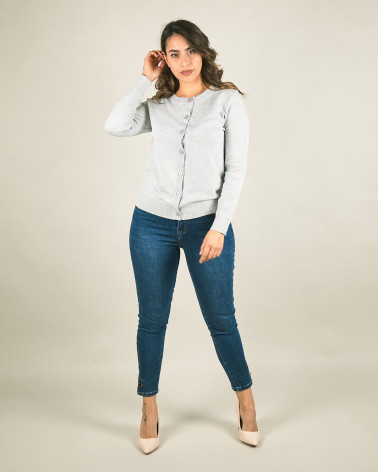 Cardigan con orlo in lurex