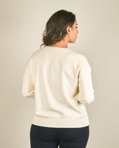 Cardigan con orlo a coste e trama su manica