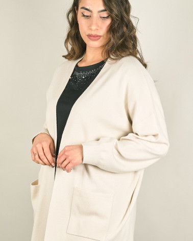 Cardigan lungo aperto davanti