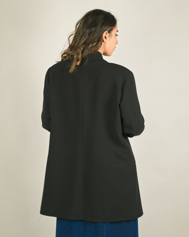 Cappotto calibrato in crêpe nero
