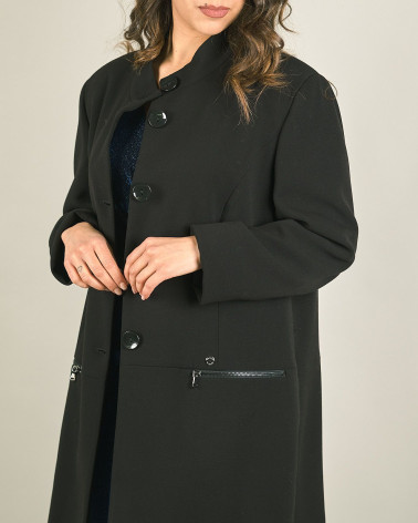 Cappotto calibrato in crêpe nero