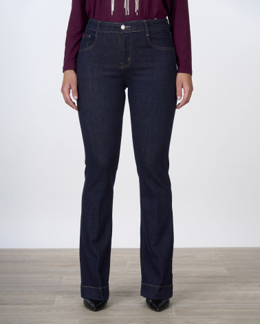 Jeans flare in denim scuro