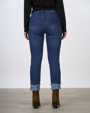 Jeans cropped con risvolto