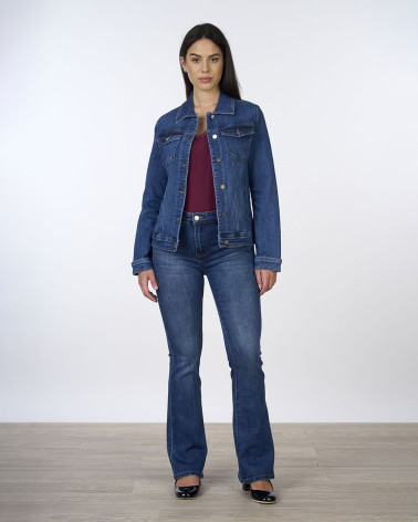 Giacca in denim con tasche frontali