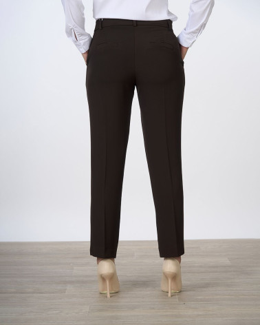 Pantaloni dritti in cady marrone