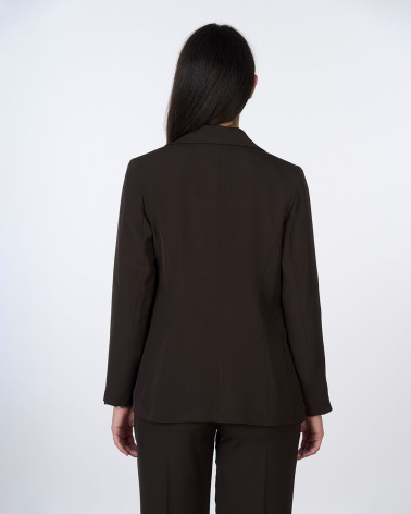 Giacca doppiopetto in cady marrone