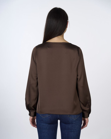Blusa in raso manica lunga