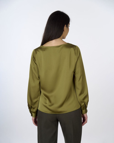 Blusa in raso manica lunga
