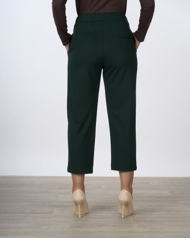 Pantaloni cropped a gamba dritta verde