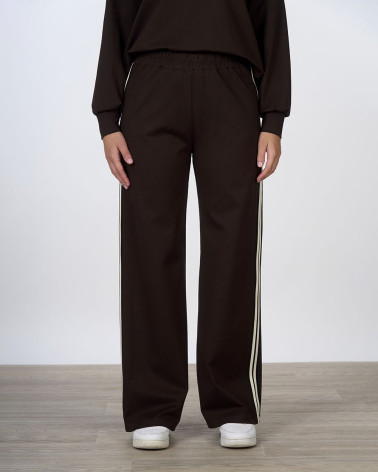 Pantaloni in punto milano con bande