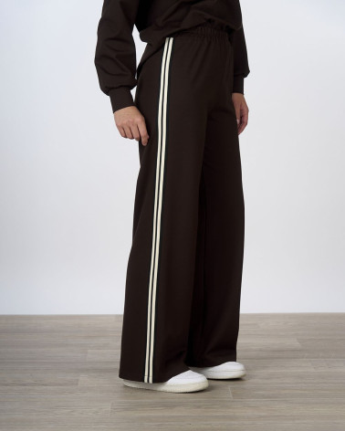 Pantaloni in punto milano con bande