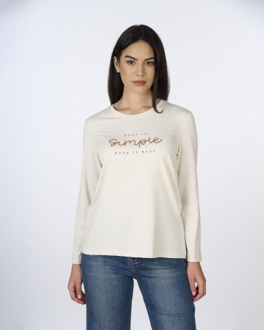 T-shirt ghiaccio con stampa frontale