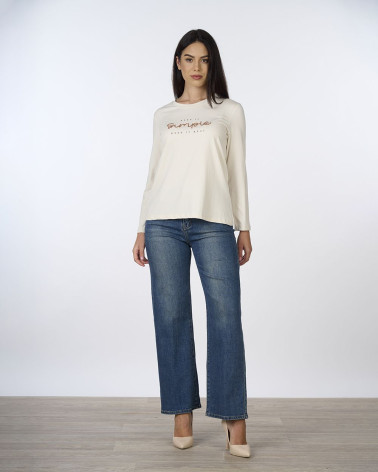 T-shirt ghiaccio con stampa frontale