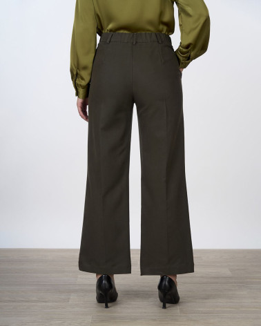 Pantaloni a gamba larga verde militare