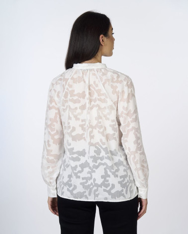 Blusa jacquard con fiocco