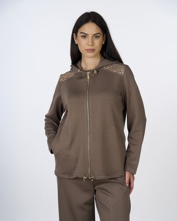 Felpa fango con cappuccio e...