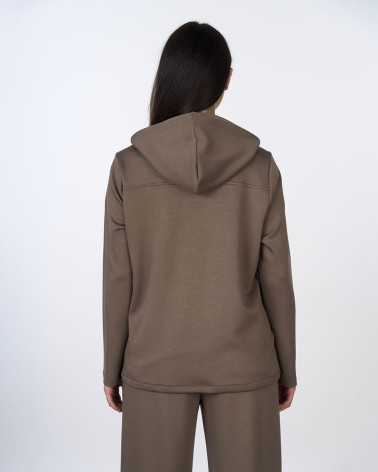Felpa fango con cappuccio e paillettes