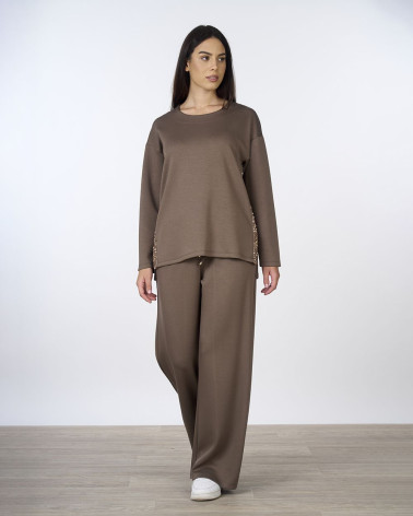 Felpa fango con paillettes laterali