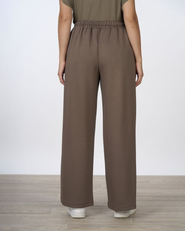 Pantaloni comfort fango a gamba larga