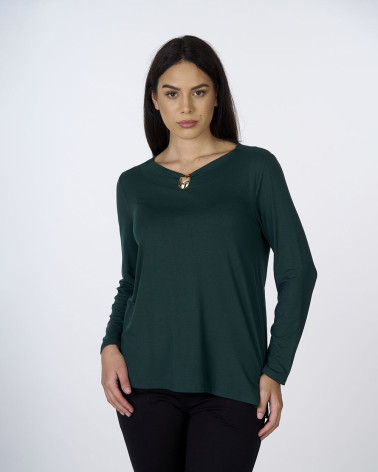 Maglia manica lunga con dettaglio gioiello