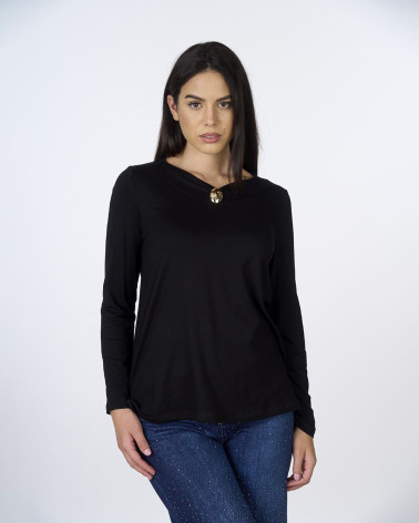 Maglia manica lunga con dettaglio gioiello
