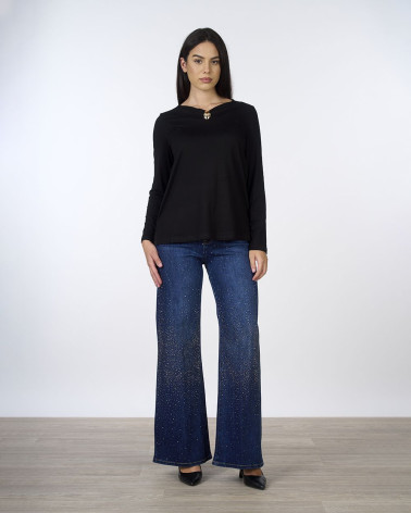 Maglia manica lunga con dettaglio gioiello