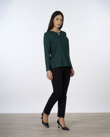 Maglia manica lunga con dettaglio gioiello