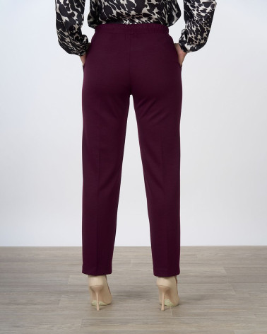 Pantaloni dritti bordeaux con elastico