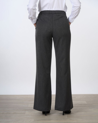 Pantaloni palazzo spigati con cintura