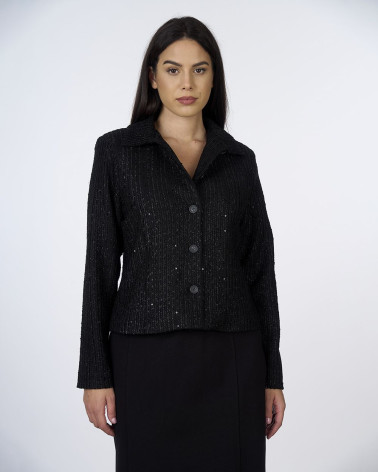Giacca nera elegante con paillettes