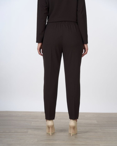 Pantaloni marroni con inserti laterali